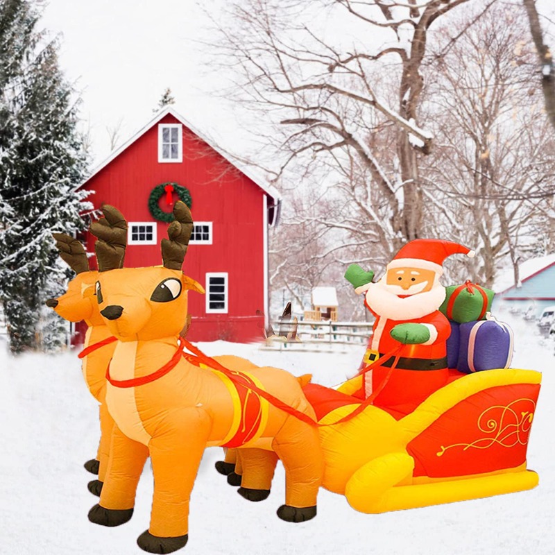 Mountain Biking Holidays - Christmas Inflatable Santa Sleigh Reindeer Decoration